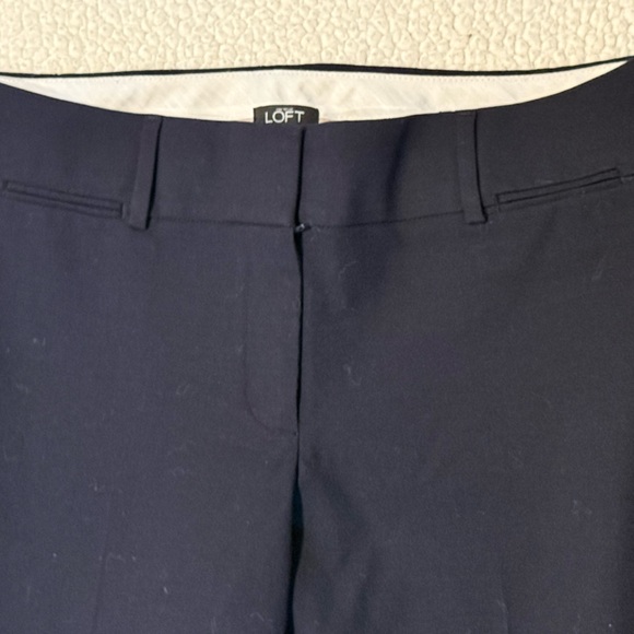 Ann Taylor LOFT Julie Trouser Pants Deep Space Navy Straight Leg Pleats Size 8 - Picture 6 of 14